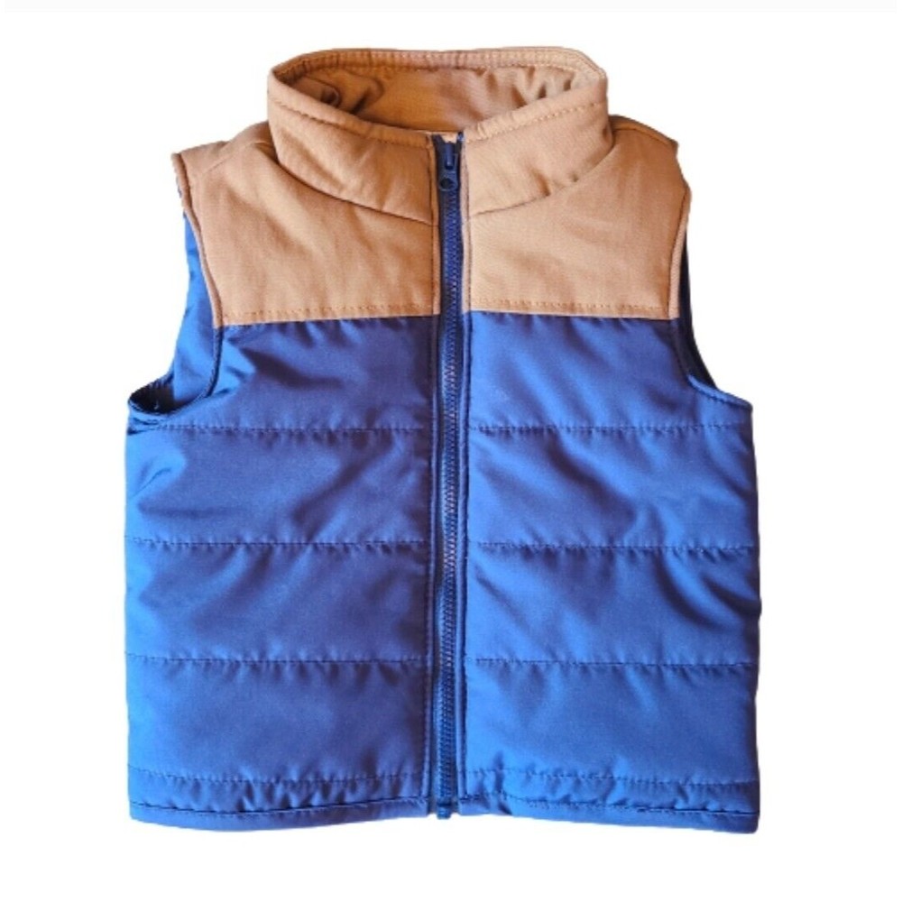 Carters Infant Vest 9 mo - Just One You Blue/Brown Full zip